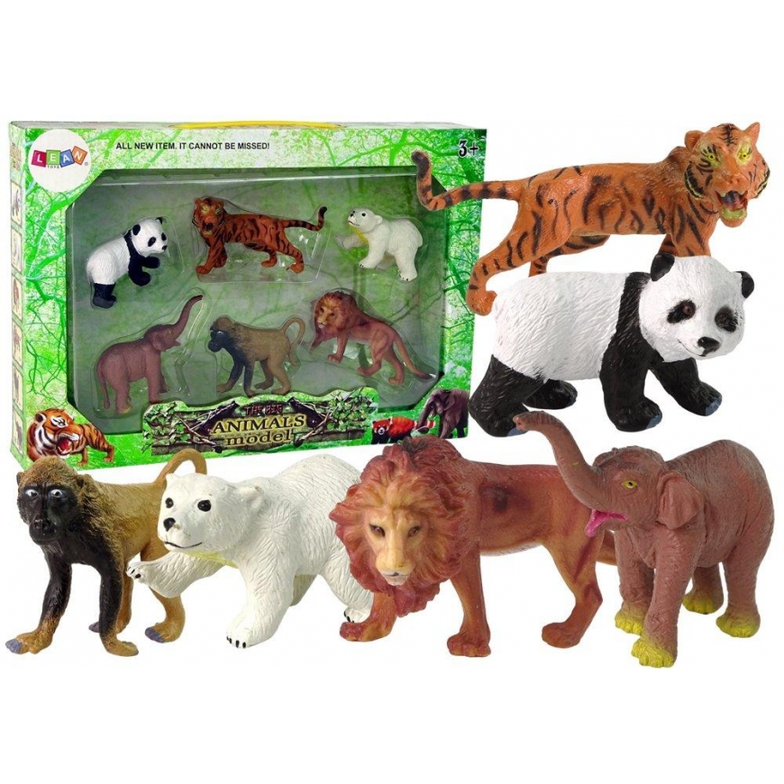 Leantoys Lean Cars Set of 6 Wild Animal Figures Animals of the World – 2
