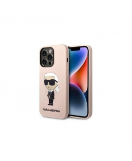 Karl Lagerfeld dėklas, skirtas iPhone 14 Pro 6,1" KLHCP14LSNIKBCP rožinis kietas dėklas Silikoninis NFT Ikonik
