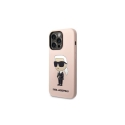 Karl Lagerfeld dėklas, skirtas iPhone 14 Pro 6,1" KLHCP14LSNIKBCP rožinis kietas dėklas Silikoninis NFT Ikonik