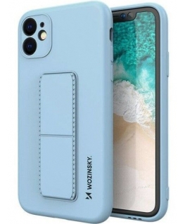iLike Samsung Galaxy A22 5G Kickstand Case Silicone Stand Cover Light Blue
