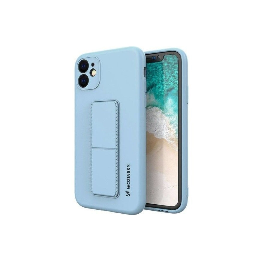 iLike Samsung Galaxy A22 5G Kickstand Case Silicone Stand Cover Light Blue