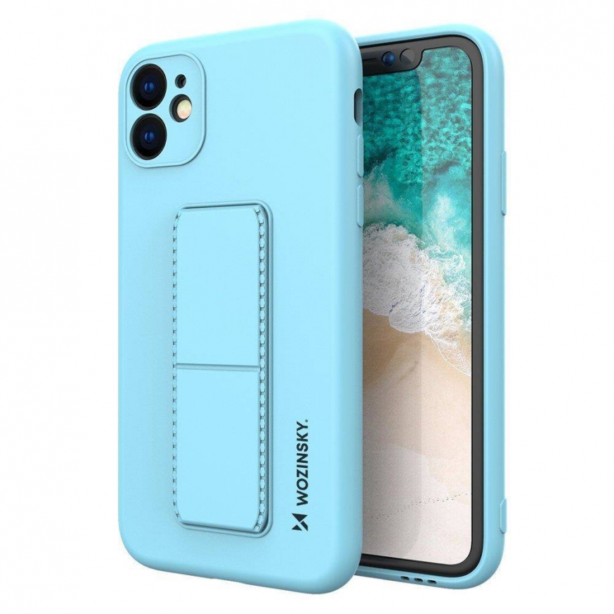 Wozinsky Apple iPhone 12 Kickstand Case silicone case with stand Blue – 2
