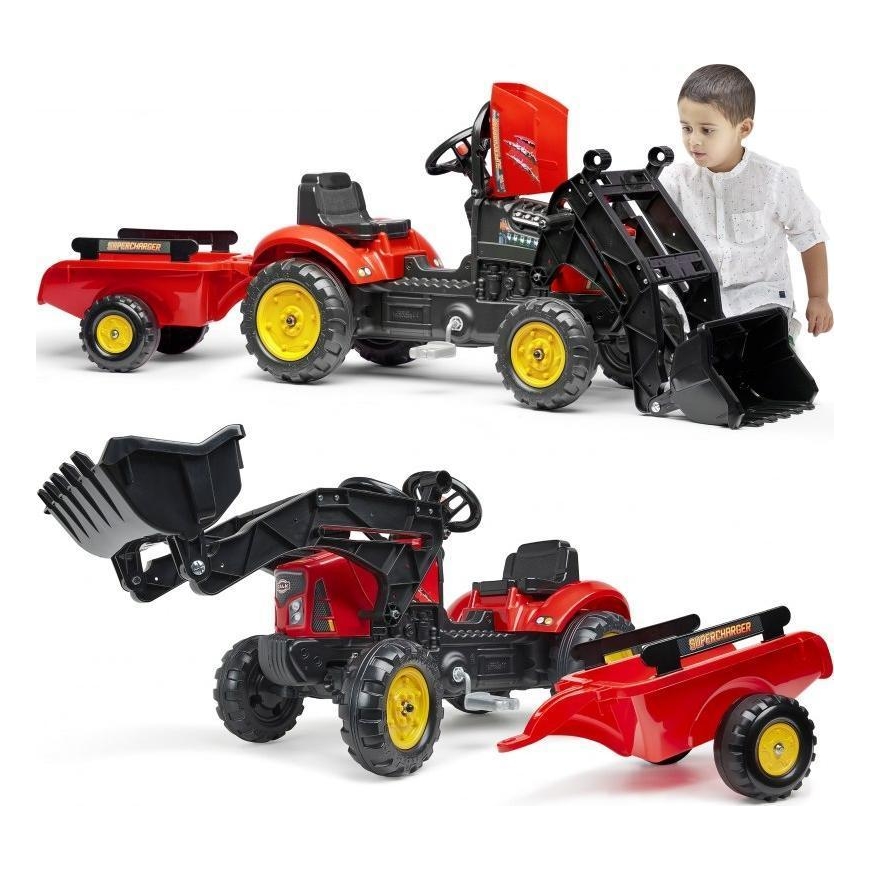 FALK Supercharger minamas traktorius su kaušu ir priekaba – 2
