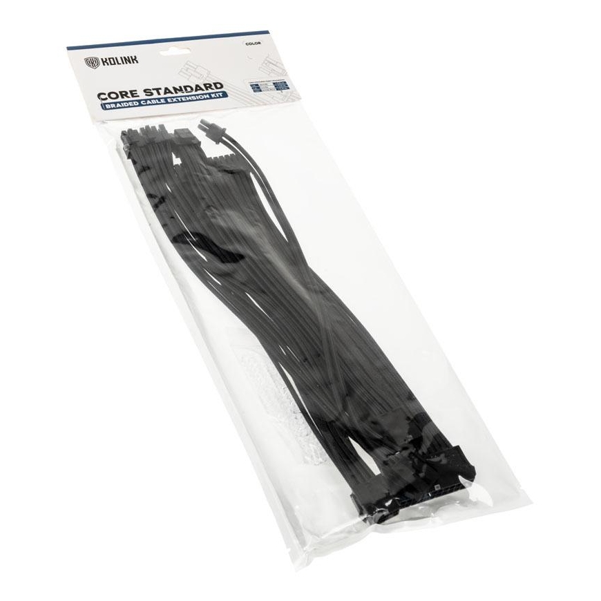 Kolink Core Standard Braided Cable Extension Kit - Jet Black – 4