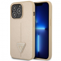 Case Guess GUHCP14LPSATLE iPhone 14 Pro 6.1 inch Sand/Beige Solid SaffianoTriangle Logo