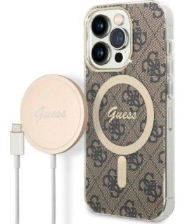 Guess set Case + Charger for iPhone 14 Pro 6,1" GUBPP14LH4EACSW ruda BP Magsafe Case + Charger 4G