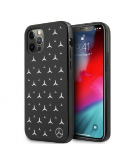 Mercedes MEHCP12LESPBK iPhone 12 Pro Max 6.7" Black Hard Case Silver Stars