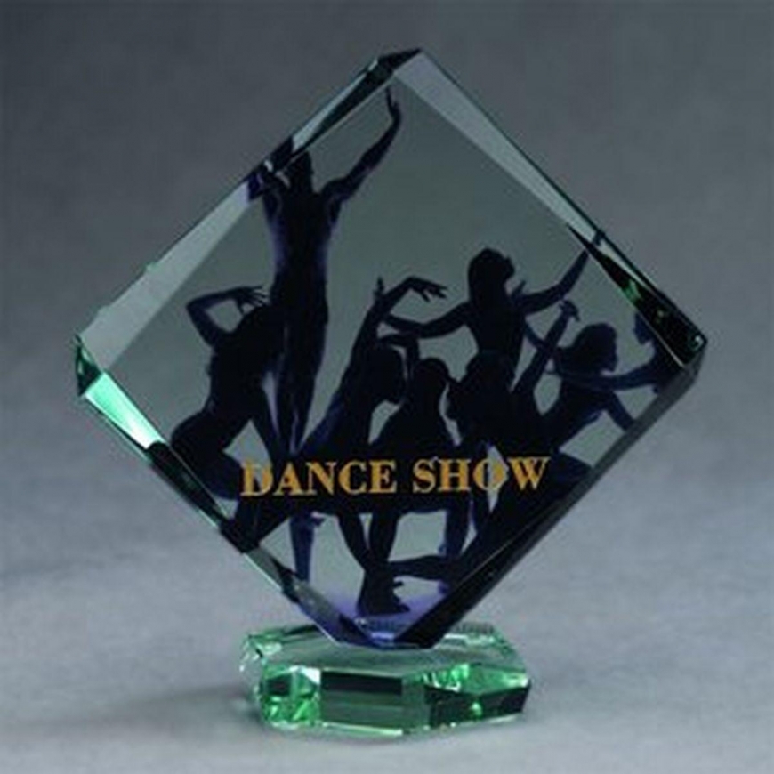Tryumf LuxorJet color printed glass trophy and case