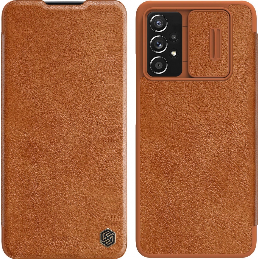 Nillkin QIN Pro dėklas, skirtas Samsung Galaxy A73 5G (rudas) Universalus – 2