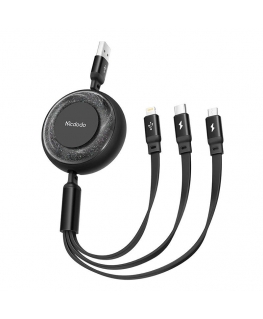 3in1 USB to USB-C / Lightning / Micro USB Cable, Mcdodo CA-3570, 1.2m (Black)