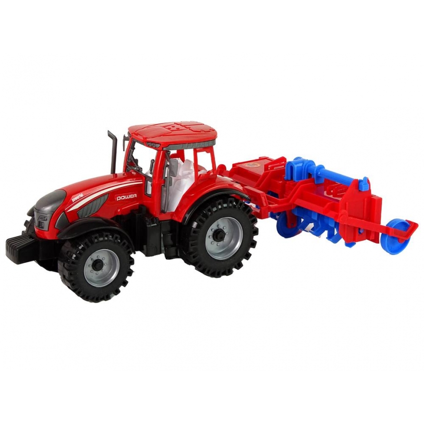 Lean Cars Red tractor with plow friction drive – 2