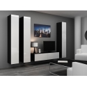 Cama viesistabas skapja komplekts VIGO 14 melns / balts spīdums Cama viesistabas skapja komplekts VIGO 14 melns / balts spīdums