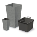 Prosperplast FURU SQUARE flower pot - concrete Prosperplast FURU SQUARE flower pot - concrete
