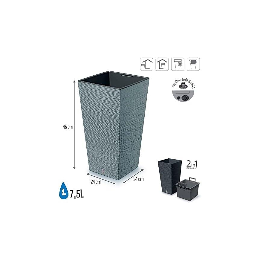 Prosperplast FURU SQUARE gėlių vazonas - betoninis – 3