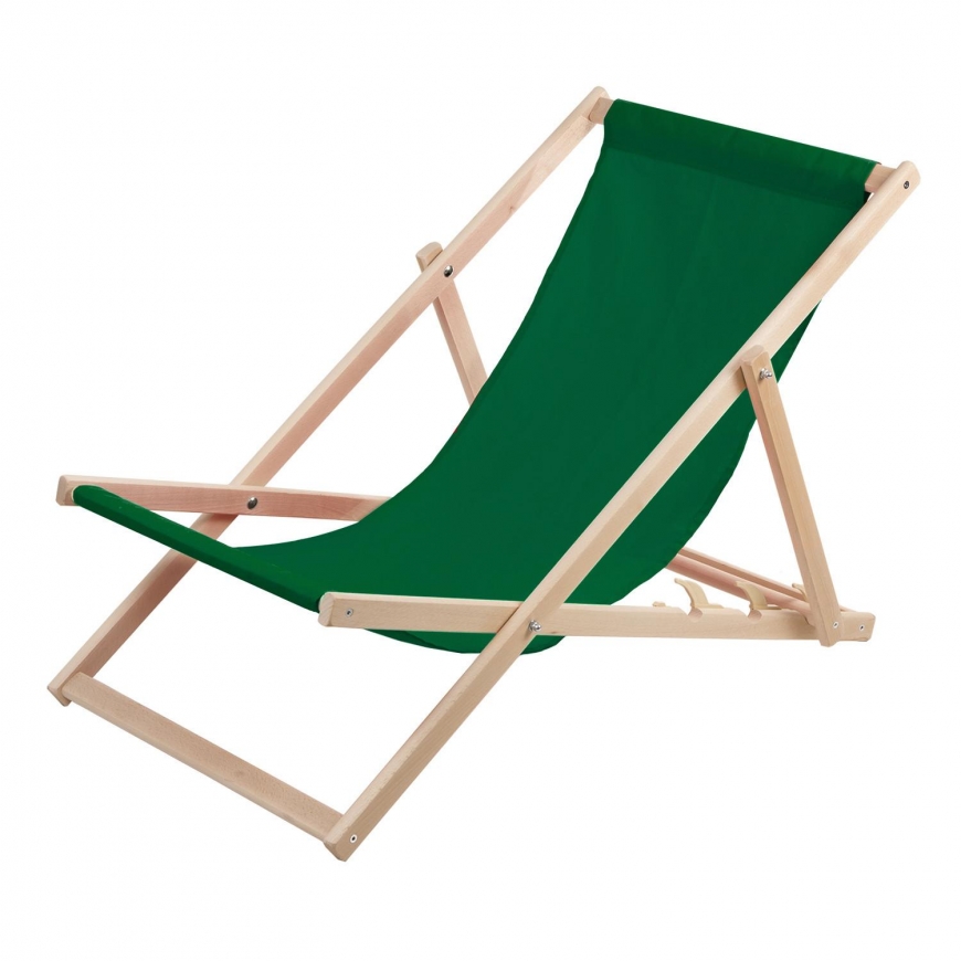 Woodok Beach lounger, wooden green