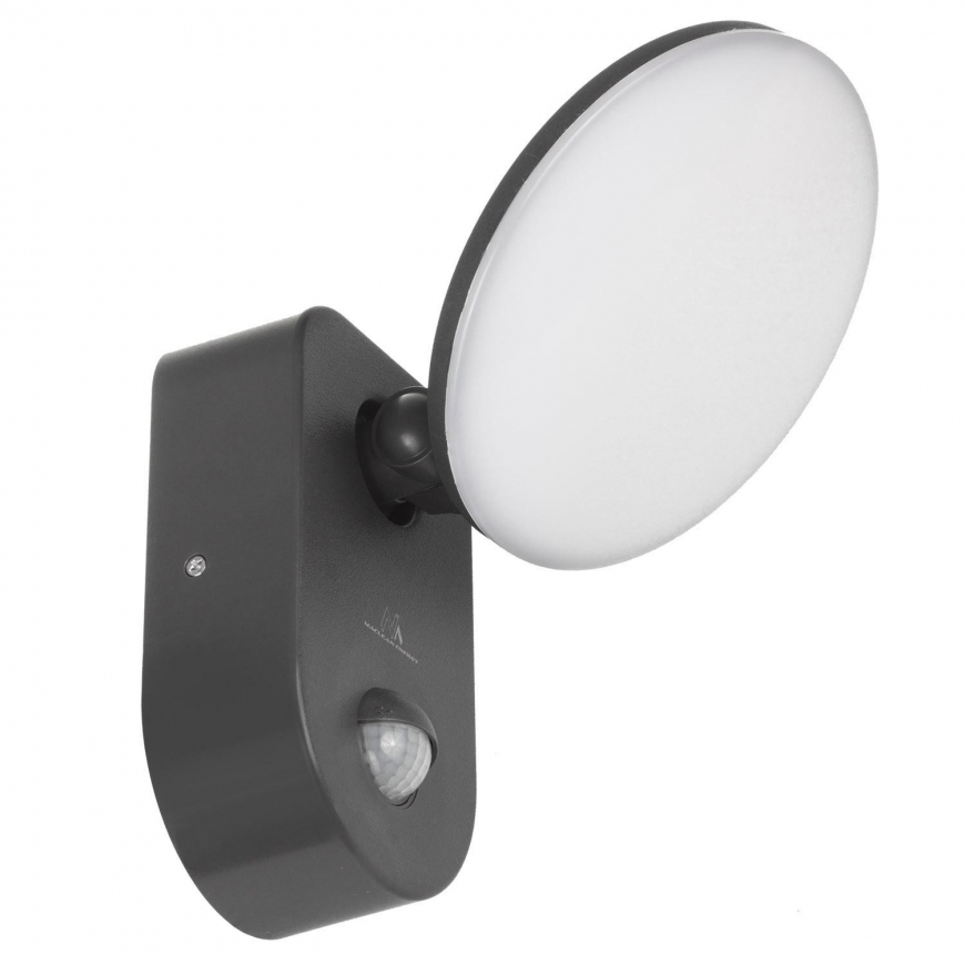 Ceiling light Maclean Energy MCE367 LED wall light with PIR sensor - PC + ALU, 15W (1100lm) Neutral White 4000K IP65 gray – 2