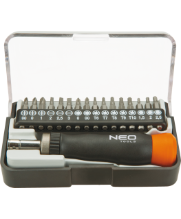 Neo Precision screwdriver bits with handle, 17 pcs. in a set.