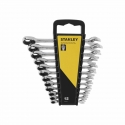 Stanley flat double-ended spanner set 12 pcs 8-19 mm