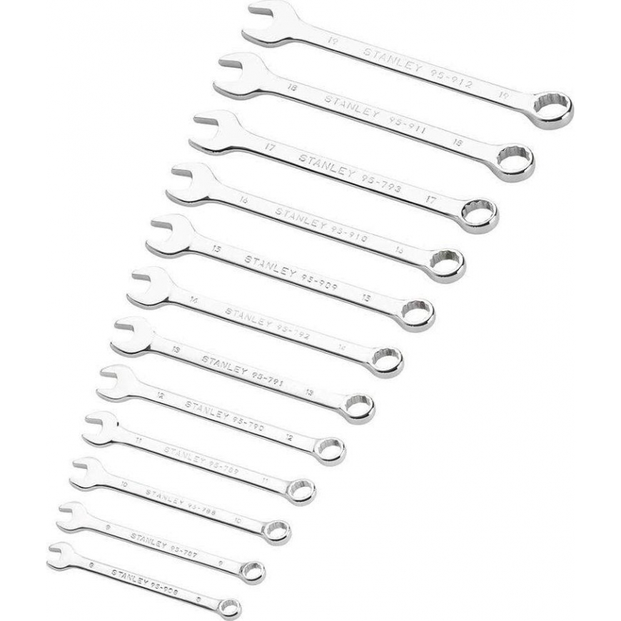 Stanley plokščių dvikilpių veržliarakčių rinkinys 12 vnt 8-19 mm – 4
