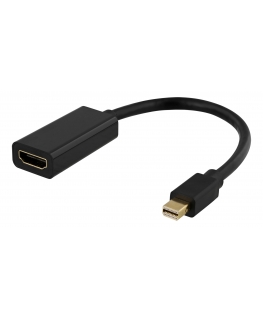 Deltaco DP-HDMI45 videokaapeli-adapteri 0,2 m Mini DisplayPort HDMI-tyyppi A (vakio) Musta