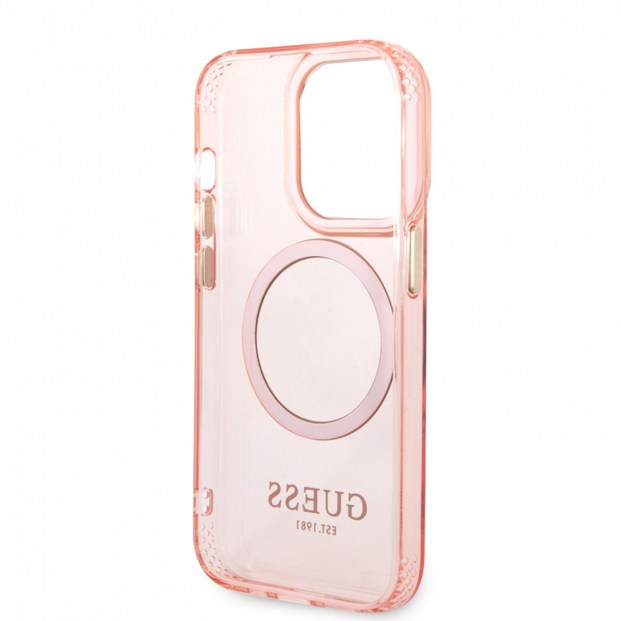 Dėklas Guess Gold Outline Translucent MagSafe do iPhone 14 Pro (rožinė) – 4