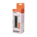Orno Furniture socket 3x2P + Z, schuko, black and silver Orno Furniture socket 3x2P + Z, schuko, black and silver