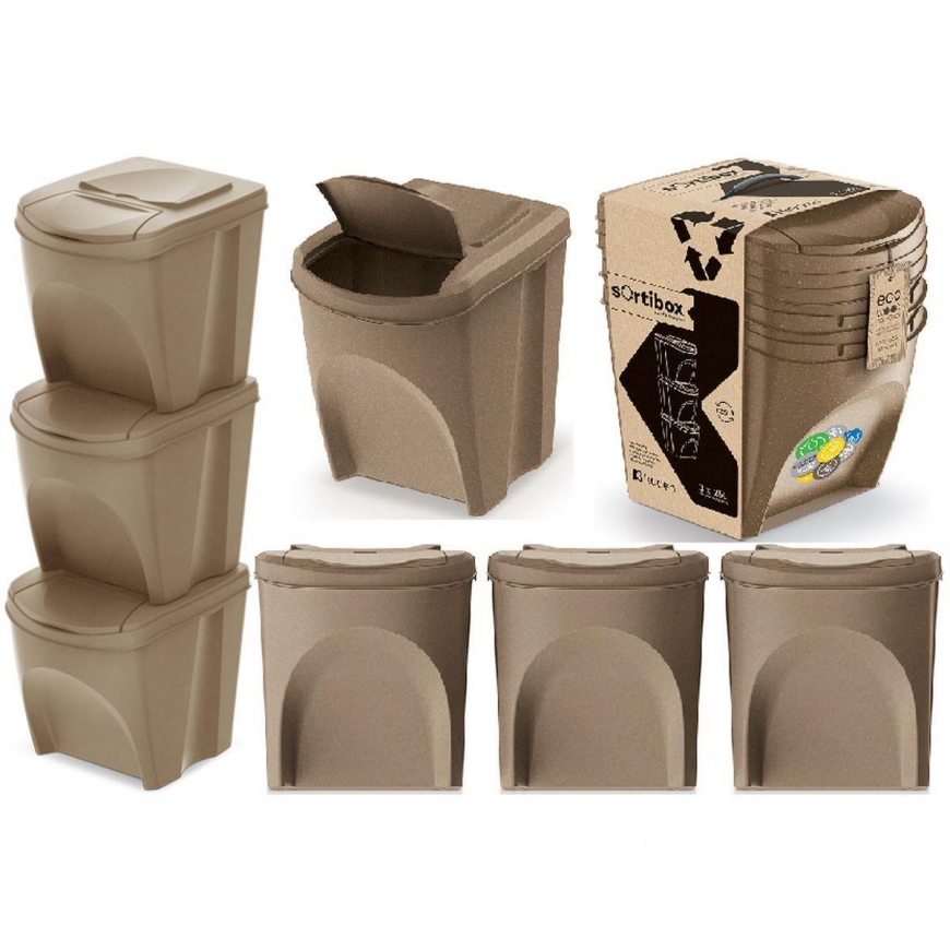 Prosperplast WASTE BAGS 25 l SORTIBOX SET3 PCS. ECOWOOD