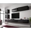 Cama Living room cabinet set VIGO SLANT 5 black/black gloss Cama Living room cabinet set VIGO SLANT 5 black/black gloss