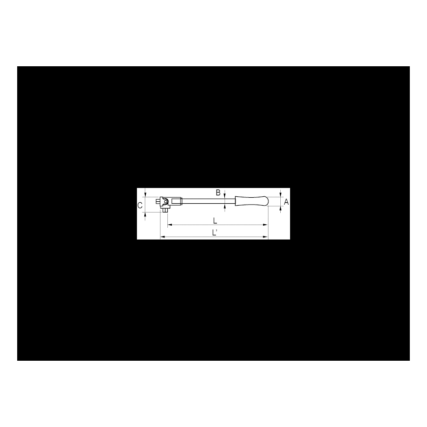 Rankena su lanksčiuoju 3/4" kvadratu 450mm Irimo – 3