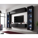 Cama Living room cabinet set VIGO SLANT 8 black/black gloss Cama Living room cabinet set VIGO SLANT 8 black/black gloss