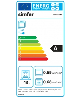Simfer Cooker 5405SERBB Hob type Gas, Oven type Electric