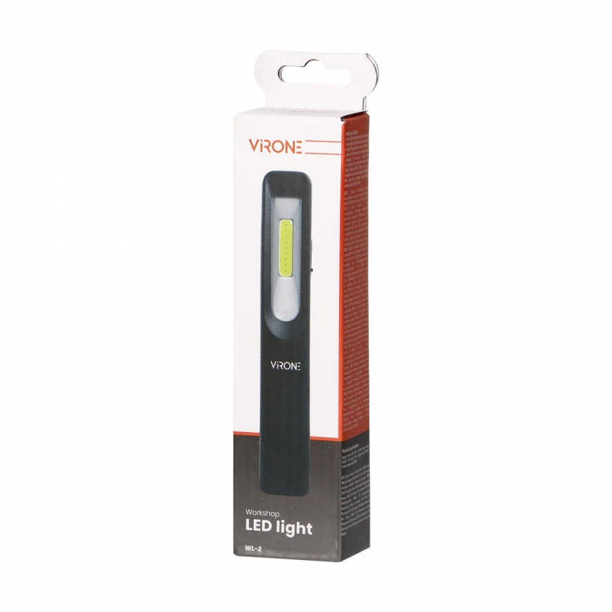 Orno Workshop LED lamp 3W 200lm + 3W 150lm, 1200mah, 3 modes: 100%, 50%, front LED, magnet, sling – 3