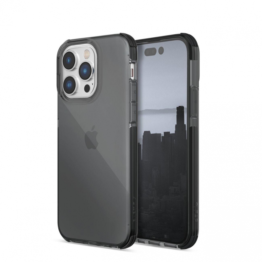 Dėklas Raptic X-Doria Clear Case iPhone 14 Pro šarvuotas dangtelis pilkas