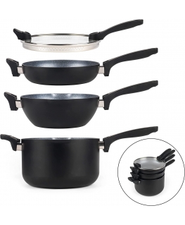 Russell Hobbs RH01840EU7 Stackable metallic marble pan set 4pcs