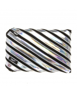 Pencil case ZIPIT Metallic Jumbo Pouch, ZJMT-2, Silver color