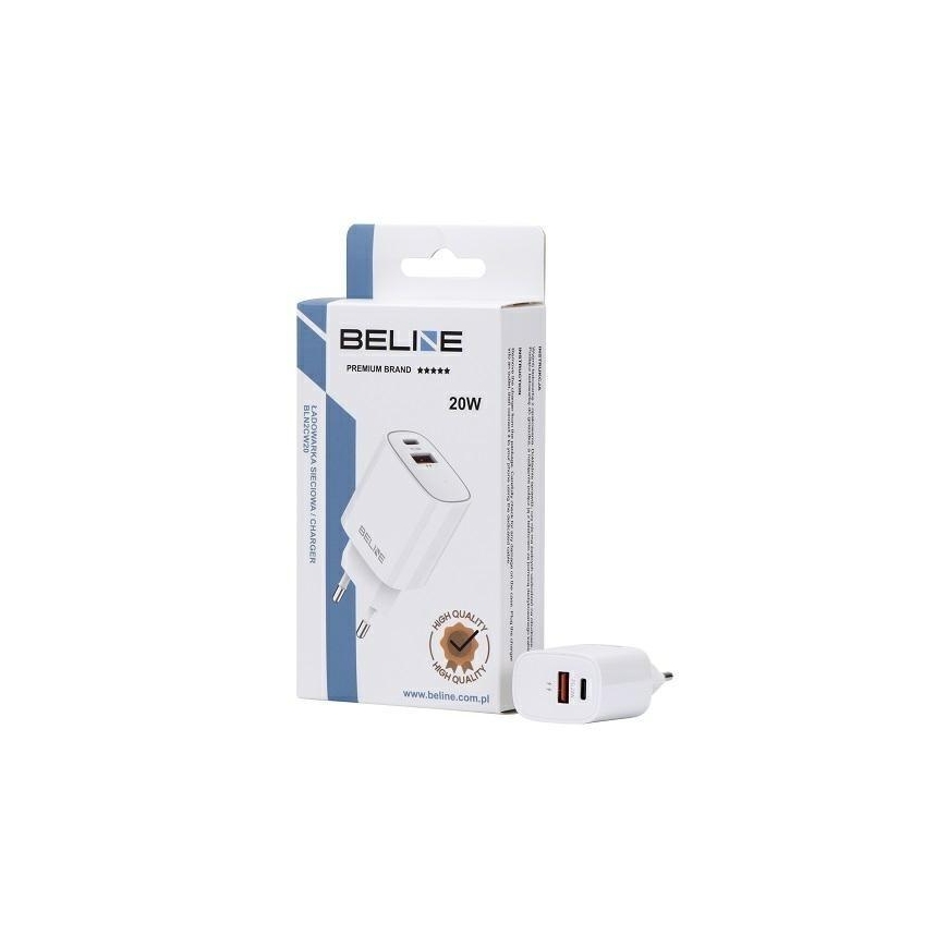 Beline Charger connected to the network 20W USB-C + USB-A white – 2