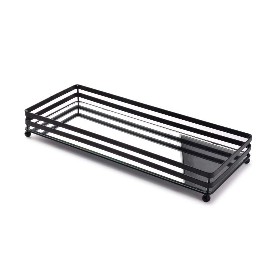 Mondex CEDRIC decorative tray 39x16x5.5cm, black