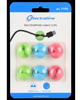 Electraline 71701 Multipurpose Cable Clips øMax -8mm 6pcs.