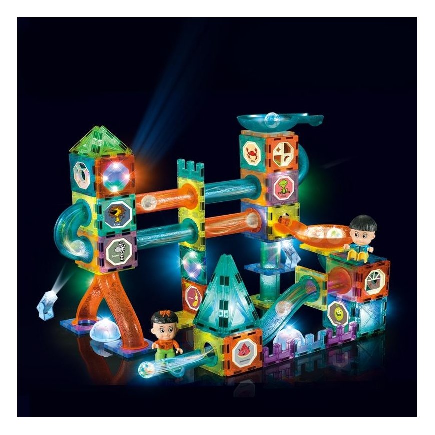 WOOPIE Magnetiniai blokai Light Ball Track 75 el. – 4