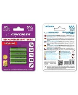 ESPERANZA EZA102G - Įkraunama baterija Ni-MH AAA 1000MAH x4