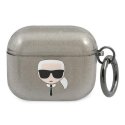 Headphones Karl Lagerfeld KLA3UKHGK AirPods 3 cover black/black Glitter Karl's Head
