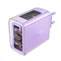 Wall charger Acefast A45, 2x USB-C, 1xUSB-A, 65W PD (purple) Wall charger Acefast A45, 2x USB-C, 1xUSB-A, 65W PD (purple)
