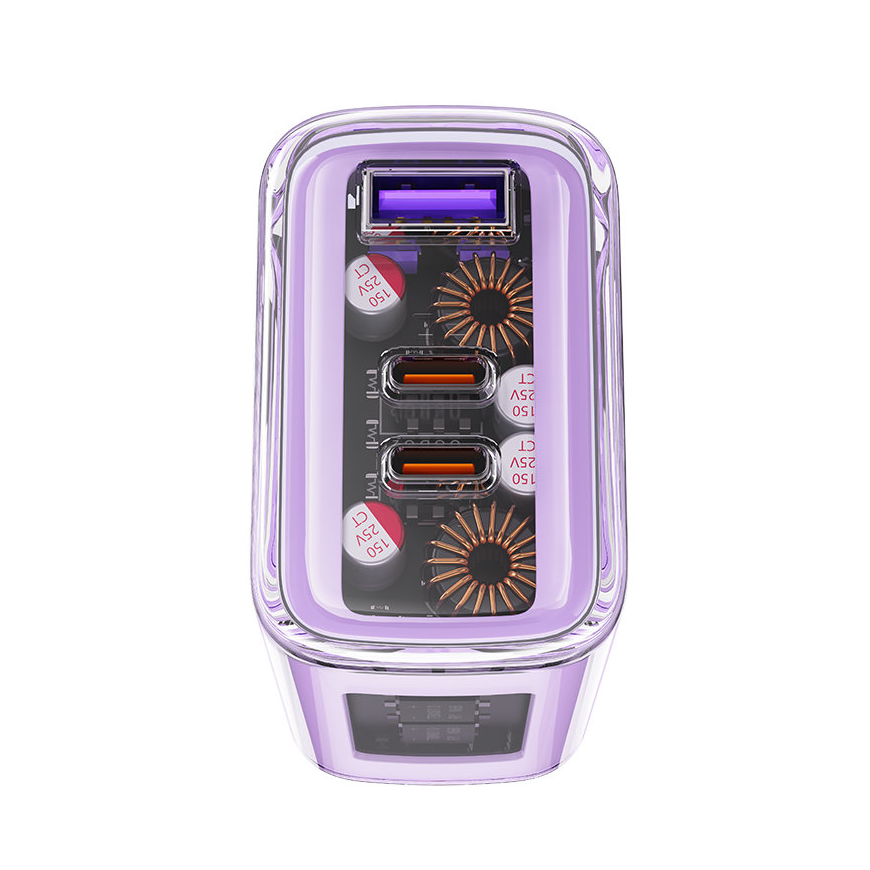 Wall charger Acefast A45, 2x USB-C, 1xUSB-A, 65W PD (purple) – 5