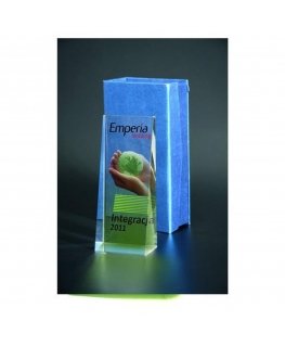 Tryumf LuxorJet color printed glass trophy and case