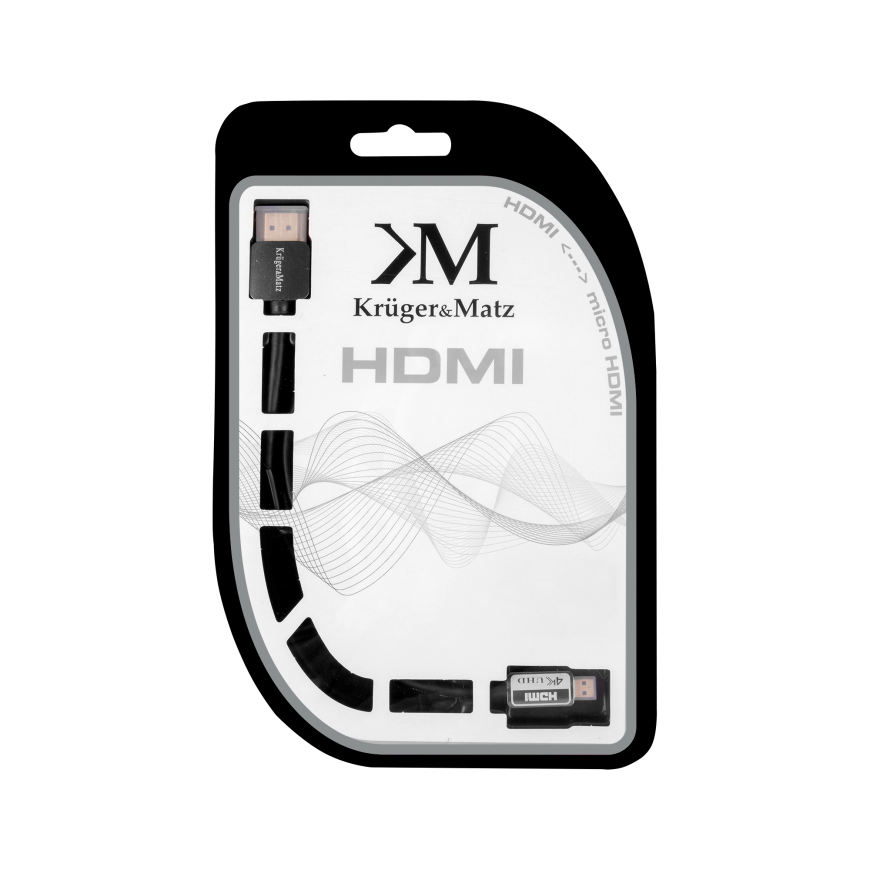 Kruger & Matz MicroHDMI - HDMI kabelis 1.8m – 5
