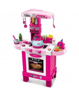 Enero Toys Virtuvė DLA DZIECI 32 ELEMENTY RÓŻOWA 64x29x87CM