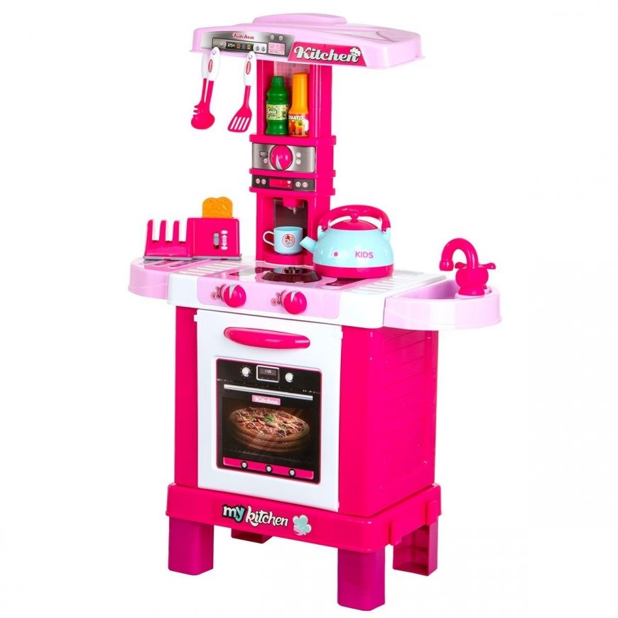 Enero Toys Virtuvė DLA DZIECI 32 ELEMENTY RÓŻOWA 64x29x87CM – 4