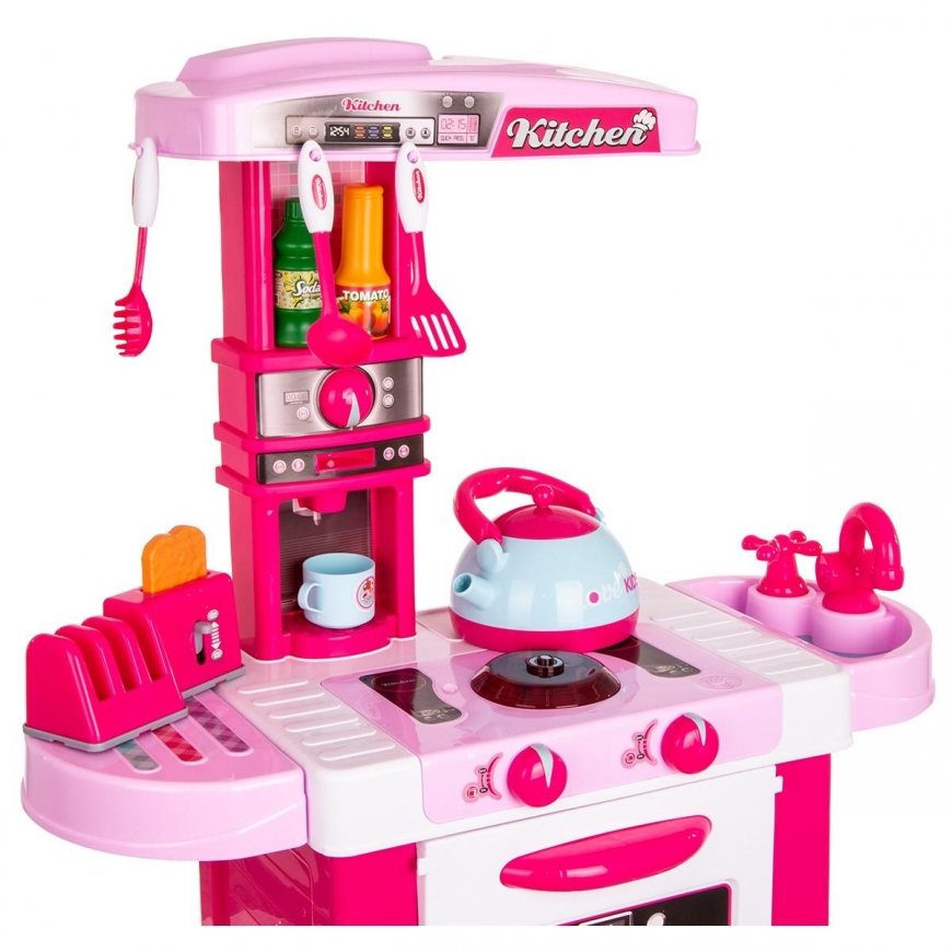 Enero Toys Kitchen DLA DZIECI 32 ELEMENTY RÓŻOWA 64x29x87CM – 5