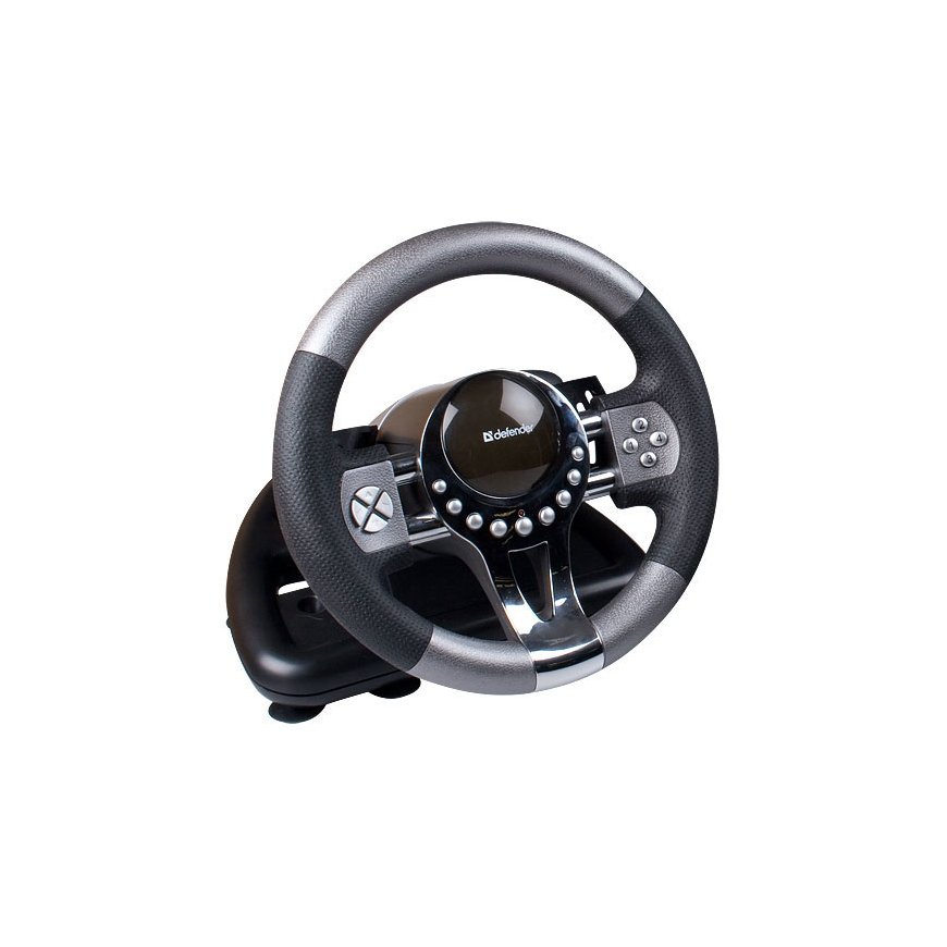 Defender Forsage GTR Musta USB 2.0 Ohjauspyörä + polkimet PC