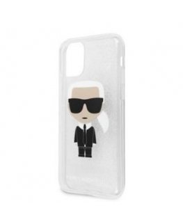 Karl Lagerfeld Apple iPhone 11 Pro MAX Glitter Iconic Body Cover Silver